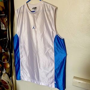 Jordan brand sports shirt size XL, white/sky blue